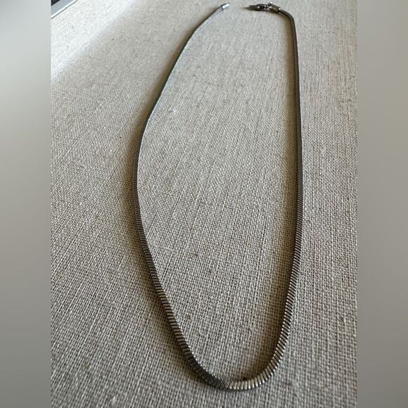 Unmarked Silver-Tone Snake Chain Necklace - 18” - Picture 7 of 16